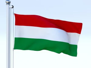 animated hungary flag 3D Model