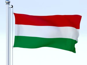 animated hungary flag 3D Model