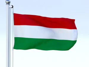 animated hungary flag 3D Model