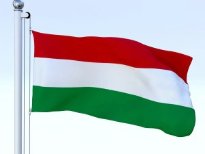 animated hungary flag 3D Model