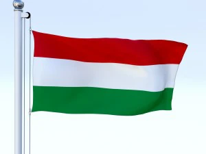 animated hungary flag 3D Model