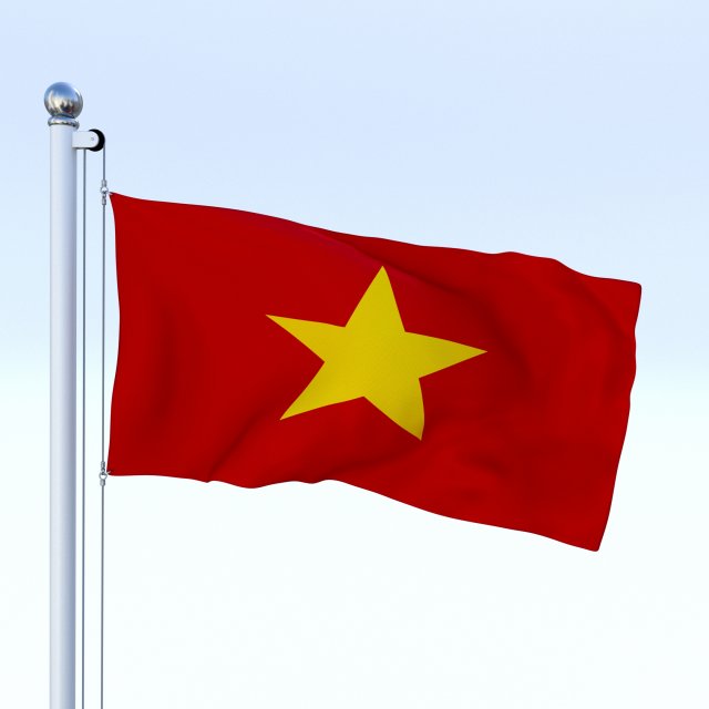 animated vietnam flag Modelo 3D .c4d .max .obj .3ds .fbx .stl .blend 