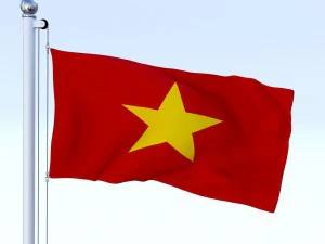 애니메이션 베트남 국기 3D 모델