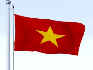 animated vietnam flag 3D Model