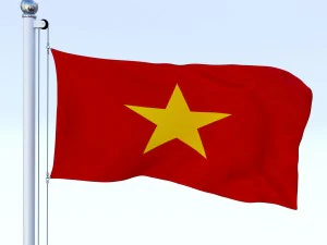 animated vietnam flag 3D Model