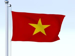animated vietnam flag 3D Model