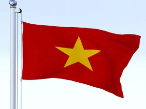 animated vietnam flag 3D Model