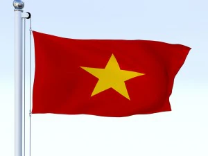 animated vietnam flag 3D Model