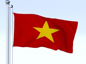 animated vietnam flag Modelo 3D