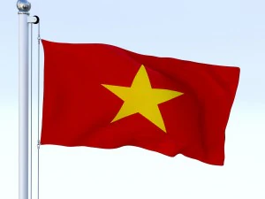animated vietnam flag 3D Model