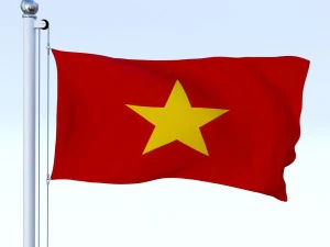 animated vietnam flag 3D Model