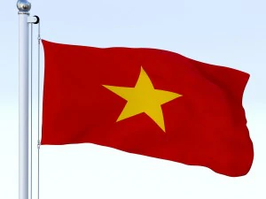 animated vietnam flag 3D Model