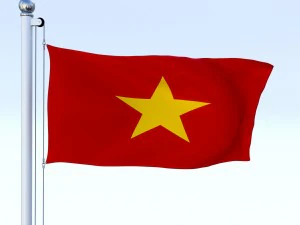 animated vietnam flag 3D Model