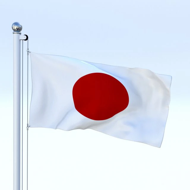 bandera japonesa animada Modelo 3D .c4d .max .obj .3ds .fbx .stl .blend