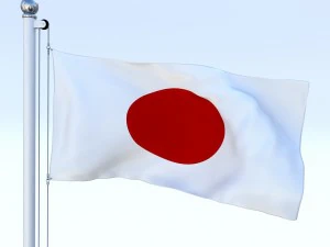 bandera japonesa animada Modelo 3D
