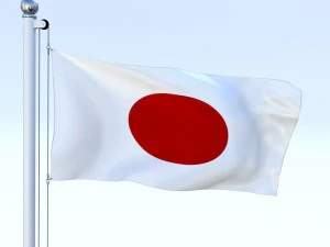 bandera japonesa animada Modelo 3D