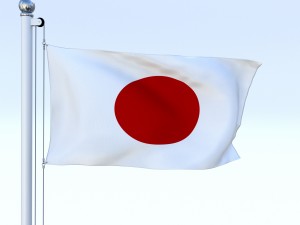 animated japan flag Modelo 3D