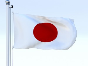 animated japan flag Modelo 3D