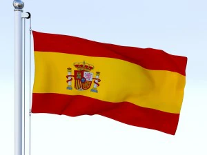 bandiera animata della spagna Modello 3D