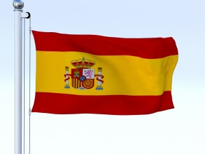animated spain flag Modelo 3D