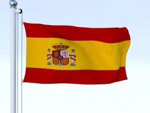 анімований прапор Іспанії 3D Модель