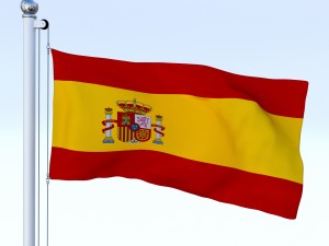 animated spain flag Modelo 3D