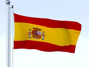 анімований прапор Іспанії 3D Модель