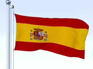 animated spain flag Modelo 3D