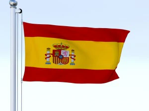 анімований прапор Іспанії 3D Модель