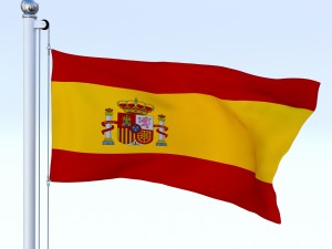 animated spain flag Modelo 3D