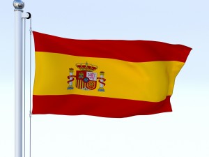 animated spain flag Modelo 3D