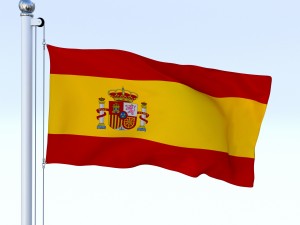 animated spain flag Modelo 3D