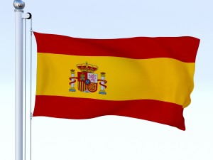 animated spain flag Modelo 3D