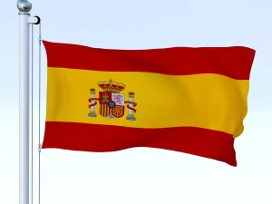 анімований прапор Іспанії 3D Модель