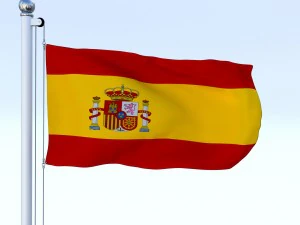 анімований прапор Іспанії 3D Модель