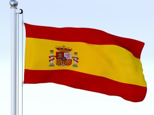 animated spain flag Modelo 3D