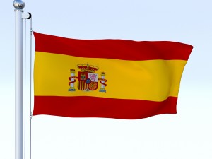 animated spain flag Modelo 3D