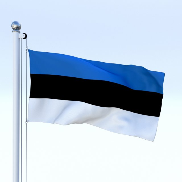 animated estonia flag 3D मॉडल .c4d .max .obj .3ds .fbx .stl .blend 