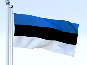 动画爱沙尼亚国旗 3D 模型