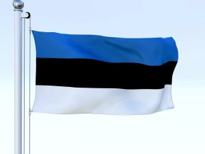 animated estonia flag 3D Model