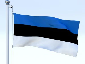 animated estonia flag 3D Model