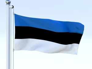 animated estonia flag 3D Model