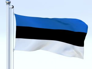 animated estonia flag 3D Model