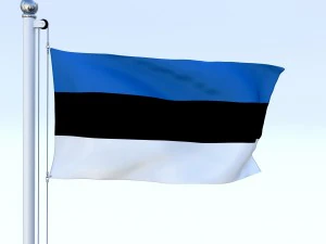animated estonia flag 3D Model
