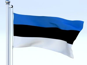 animated estonia flag 3D Model