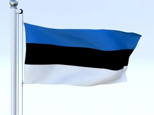 animated estonia flag 3D Model