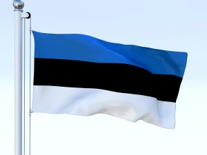 animated estonia flag 3D Model