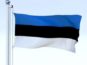 animated estonia flag 3D Model