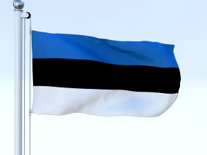 animated estonia flag 3D Model