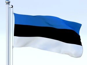 animated estonia flag 3D Model